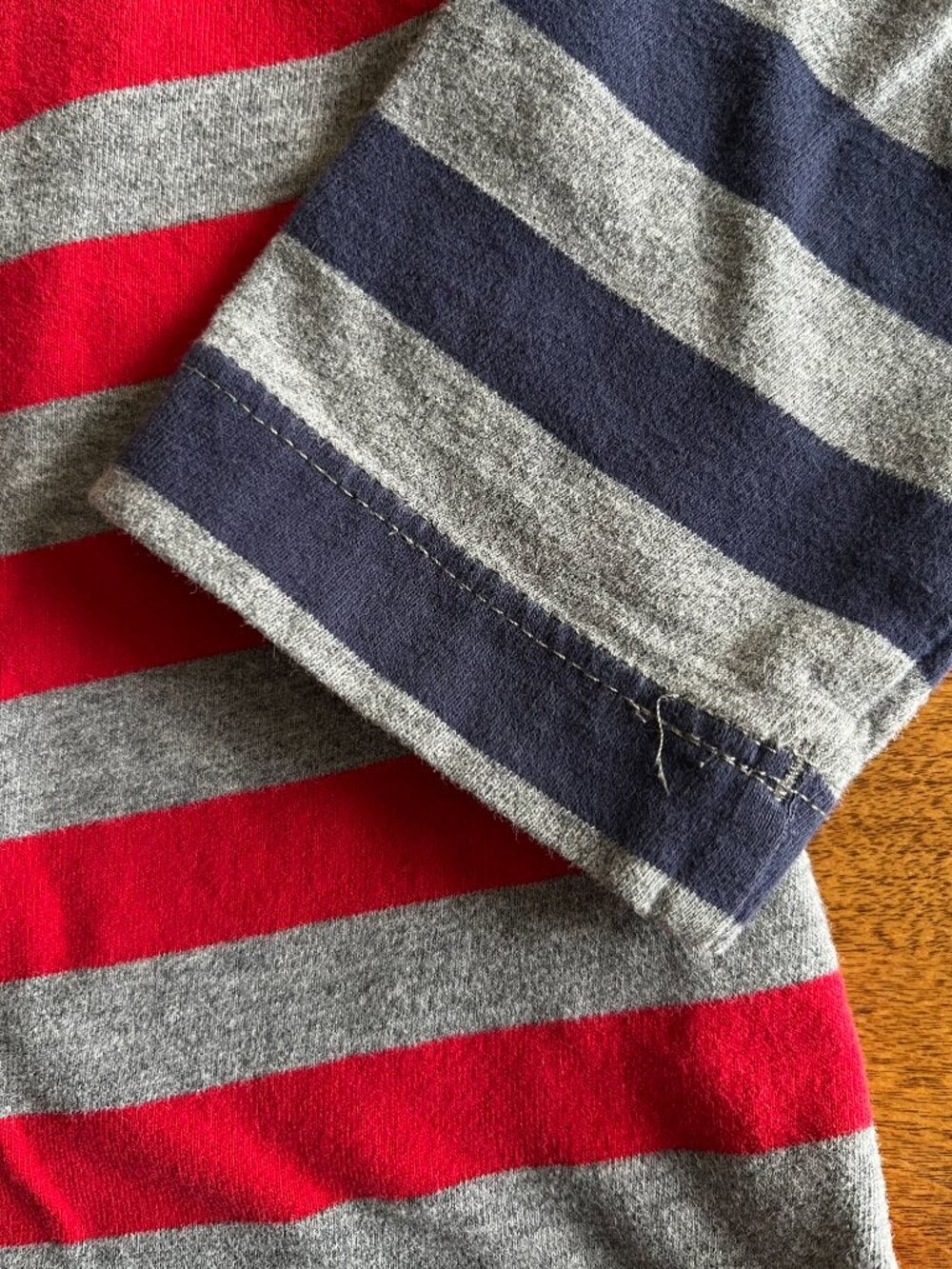 Hanna Andersson red stripe shirt 120 - Picture 3 of 7